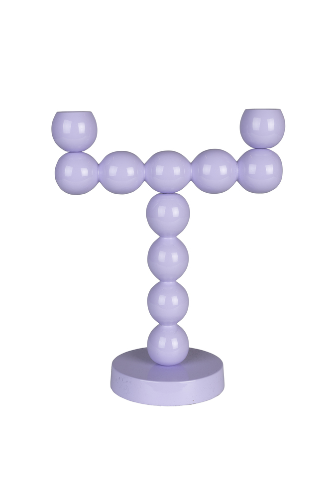 Bubbles Candle Holder Two Shiny Beige