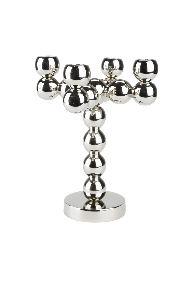 Candle Holder Bubbles Four Shiny Silver