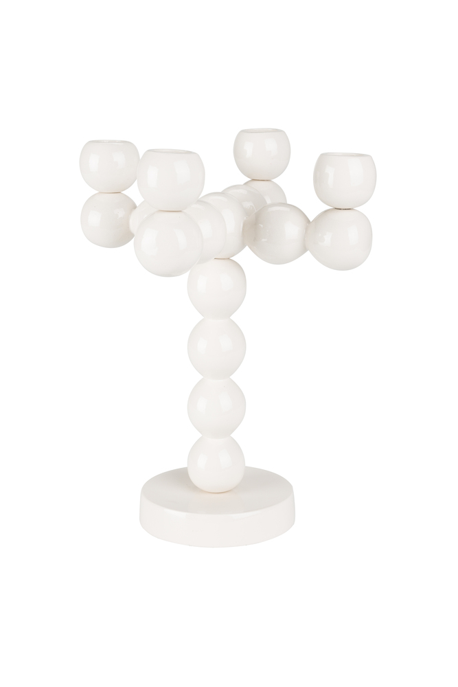 Bubbles Four Candle Holder Shiny Beige